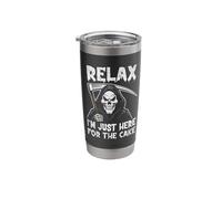 Relax I'm Just Here for The Cake Grim Reaper Halloween Stainless Steel Insulated Tumbler