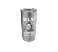 Relax I'm Just Here for The Cake Grim Reaper Halloween Stainless Steel Insulated Tumbler
