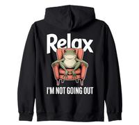 Relax I'm Not Going Out Frog Introvert Zip Hoodie