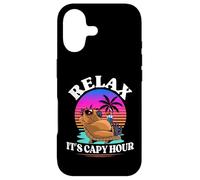 Relax It’s Capy Hour Retro Sunset Funny Capybara Chilling Case for iPhone 17