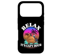 Relax It’s Capy Hour Retro Sunset Funny Capybara Chilling Case for iPhone 17 Pro