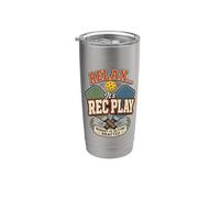 Relax It’s Rec Play Nobody Getting Drafted Retro Pickleball Stainless Steel Insulated Tumbler