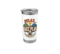 Relax It’s Rec Play Nobody Getting Drafted Retro Pickleball Stainless Steel Insulated Tumbler