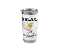 Relax It’s Rec Play Nobody is Getting Drafted Pickleball Stainless Steel Insulated Tumbler