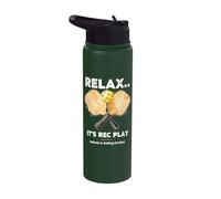 Relax It’s Rec Play Nobody is Getting Drafted Pickleball Stainless Steel Insulated Water Bottle