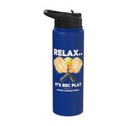 Relax It’s Rec Play Nobody is Getting Drafted Pickleball Stainless Steel Insulated Water Bottle
