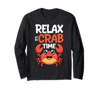 Relax It's Crab Time Seafood Lover Crab Eating Long Sleeve T-Shirt
