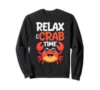 Relax It's Crab Time Seafood Lover Crab Eating Sweatshirt