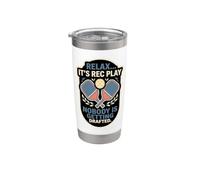 Relax It's Rec Play Nobody Getting Drafted Pickleball Player Stainless Steel Insulated Tumbler