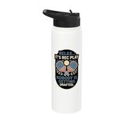 Relax It's Rec Play Nobody Getting Drafted Pickleball Player Stainless Steel Insulated Water Bottle