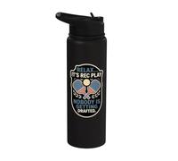Relax It's Rec Play Nobody Getting Drafted Pickleball Player Stainless Steel Insulated Water Bottle