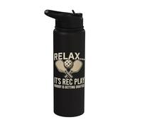 Relax It's Rec Play Nobody is Getting Drafted - Pickleball Stainless Steel Insulated Water Bottle