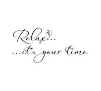 Relax It's Your Time Flower Wall Sticker Bathroom Coffee Beauty Salon Spa Wall Decal Bath Office Vinyl Home Small - 26x56cm