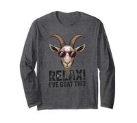 Relax Ive Goat This Funny Cool Sunglasses Goat Long Sleeve T-Shirt