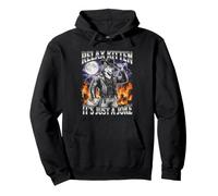 Relax Kitten It's Just A Joke Funny Alpha Wolf Meme Pullover Hoodie