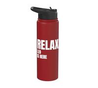 Relax Leo is Here Popular Birth Names Leo Costume Stainless Steel Insulated Water Bottle