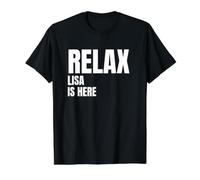 Relax Lisa is Here Popular Birth Names Lisa Costume Value Graphic T-Shirt, Men, Black, S