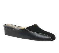 Relax Martha Leather and Suede Slipper 7 Black