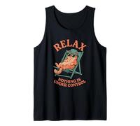 Relax Nothing is Under Control Lazy Cat Vintage Funny Tank Top