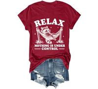 Relax Nothing is Under Control Shirt Funny Sarcastic Humor Raccoon Shirt Unisex Claret