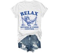 Relax Nothing is Under Control Shirt Funny Sarcastic Humor Raccoon Shirt Unisex White