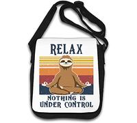 Relax Nothing is Under Control Sloth Meditation Shoulder Bag White