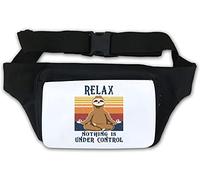 Relax Nothing is Under Control Sloth Meditation Waist Bag Fanny Pack White
