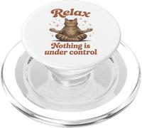 Relax Nothing Is Under Control Zen Tabby Cat Graphic PopSockets PopGrip for MagSafe