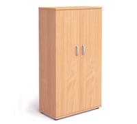Relax Office Furniture Phoenix 1600mm Wooden Tall Cupboard with Double Doors, Office Storage with 3 Shelves-Beech