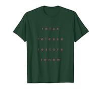 Relax Release Restore Renew Calming Yoga Meditation T-Shirt, Men, Dark Green, Large