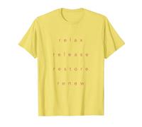 Relax Release Restore Renew Calming Yoga Meditation T-Shirt, Men, Lemon Yellow, XX-Large