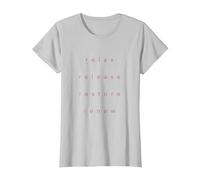 Relax Release Restore Renew Calming Yoga Meditation T-Shirt, Women, Silver Grey, X-Large