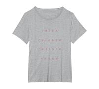 Relax Release Restore Renew Calming Yoga Meditation T-Shirt, Women's Plus, Heather Grey, 3X