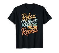 Relax Renew Repeat Retro Aesthetic Beach Vibes Scene T-Shirt