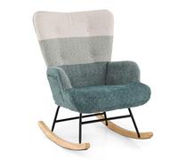 Relax Rocking Chair Boucle Fabric Upholstered Rocker Accent Chair COSTWAY Multi One Size