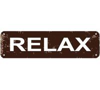 Relax Sign Novelty Relax Decor Relax Street Sign Wall Art Decor For Home Farmhouse Bar Cafe Man Cave 40x10 Cm