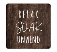 Relax Soak Unwind Country Metal Signs Rustic Business Wall Art Plaques Wall Decor Metal Plaque for Cabin Outdoor Dorm 12x12 Inch