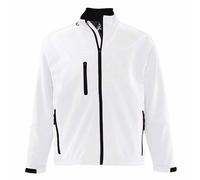 (2XL, White) SOLS Mens Relax Soft Shell Jacket (Breathable, Windproof And Water Resistant)