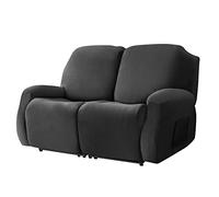 Relax Stretch Armchair Cover for 1 2 3 Seater, Soft Velvet Reclining Chair Cover Sofa Cover Sofa Protector Non-Slip Sofa Cover(Nero,2pcs)