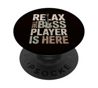 Relax The Bass Player Is Here,Guitar Guitarist Bassist Music PopSockets Adhesive PopGrip