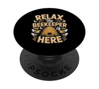 Relax The Beekeeper Is Here Funny Honey Bees PopSockets Adhesive PopGrip