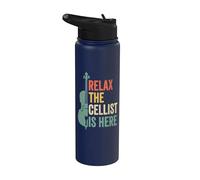 Relax The Cellist is Here Cello Player Stainless Steel Insulated Water Bottle