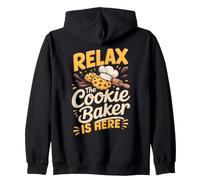 Relax the Cookie Baker Is Here Cookies Baking Foodie Zip Hoodie