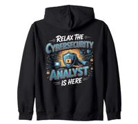 Relax the Cybersecurity Analyst Is Here Infosec Zip Hoodie