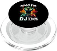 Relax The DJ Is Here Colorful Disc Jockey Music Party PopSockets PopGrip for MagSafe
