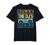 Relax The dj is here - Music Player Composer Entertainer T-Shirt, Men's Big and Tall, Black, 6X Tall