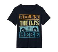 Relax The dj is here - Music Player Composer Entertainer T-Shirt, Women's Plus, Black, 5X