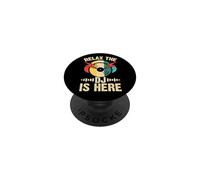 Relax The DJ Is Here Retro Vinyl DJ PopSockets Adhesive PopGrip