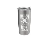 Relax The DJ is Here Vinyl Record Lover Gothic Skull LP Stainless Steel Insulated Tumbler