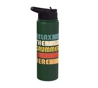 Relax The Drummer is Here for Drum Musician Stainless Steel Insulated Water Bottle
